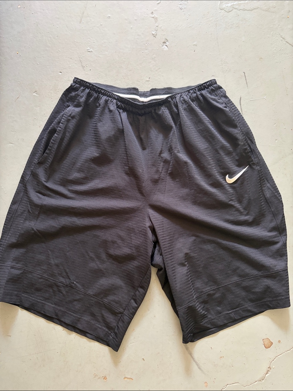 Nike Black Men's Athletic Shorts with White Swoosh